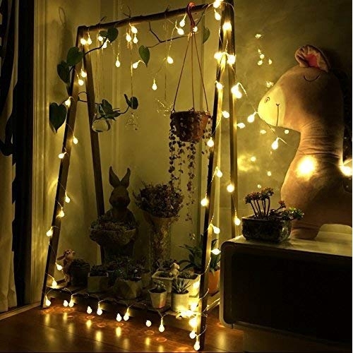 Dải đèn led cherry ball 20, 50 bóng pha lê tuyệt đẹp trang trí nhà cửa dùng pin tiểu AAA