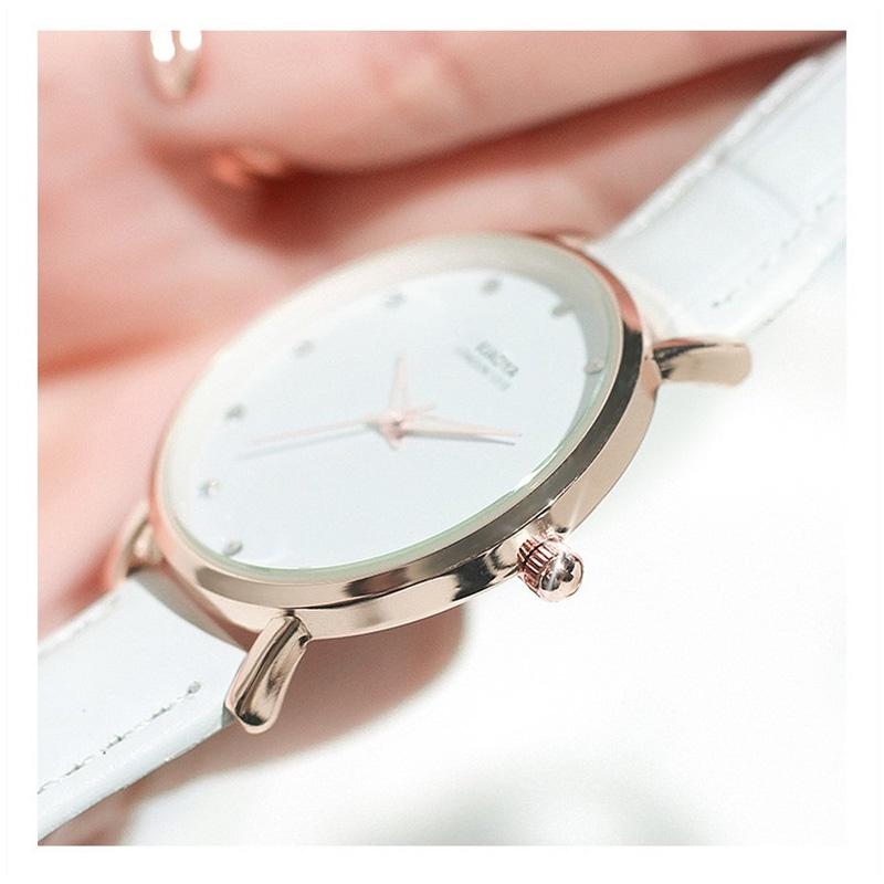 Đồng hồ đeo tay XIAOYA 1315 cao cấp dây da cho nữ - Hồng
