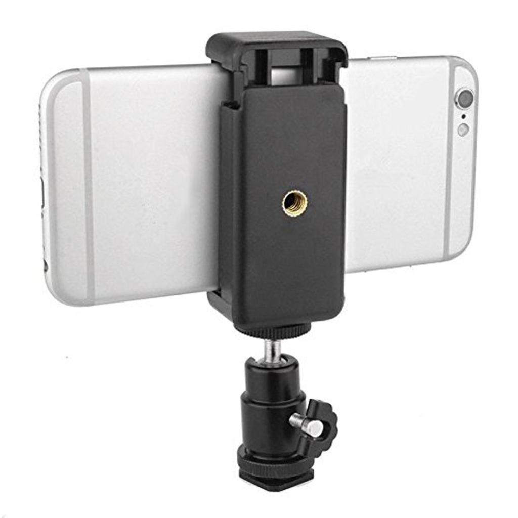 Phone Clip Holder + Ball Head Hot Shoe Adapter Mount For Nikon DSLR Camera