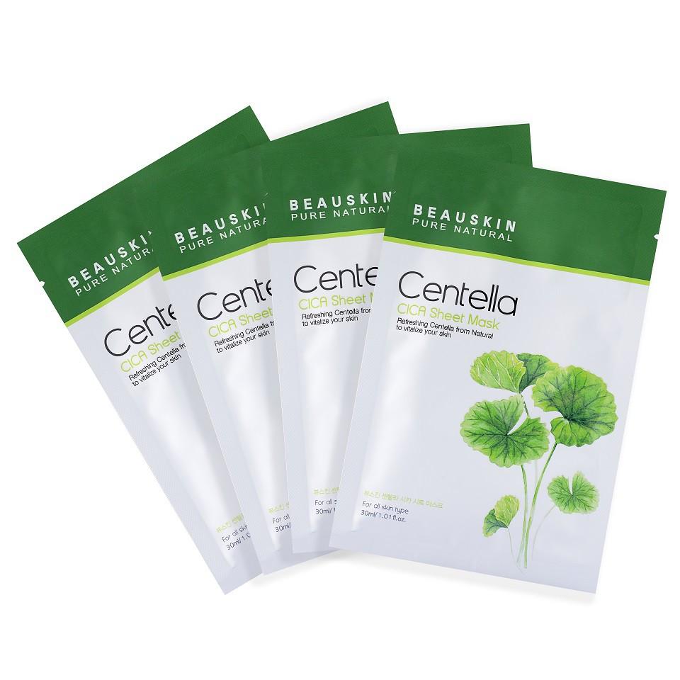 Mặt Nạ Dưỡng Ẩm BEAUSKIN Cica Centella Sheet Mask Căng Mịn, Mềm Da, Cấp Ẩm Sâu 30ml - BSMK0500110