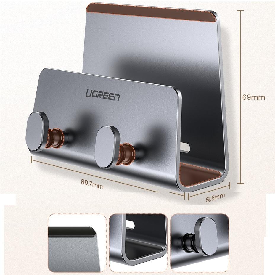Ugreen UG70584LP193TK Màu Xám Giá Đỡ Điện Thoại Máy Tính Bảng Gắn Tường Tiện Dụng - HÀNG CHÍNH HÃNG