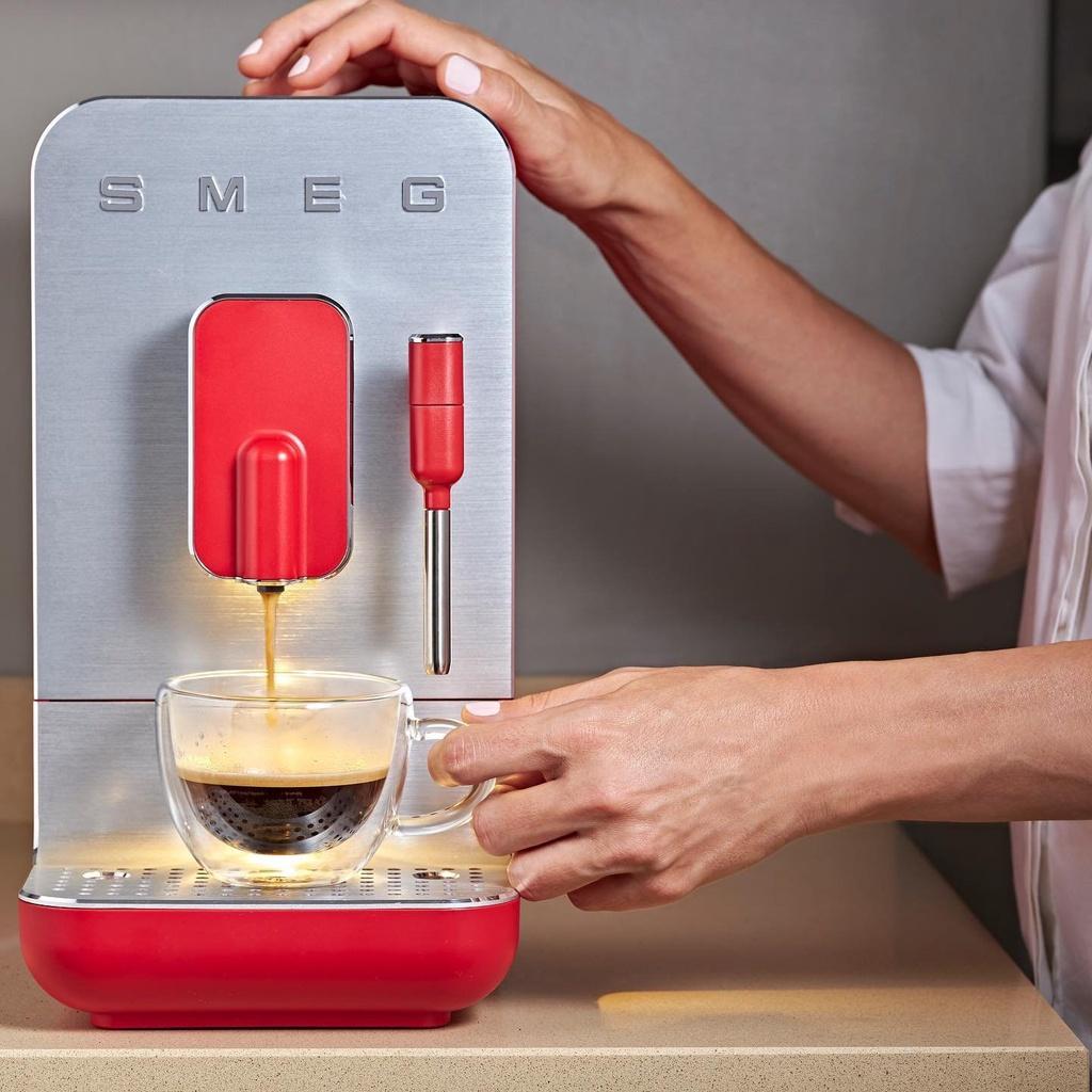 Máy Pha Cà Phê Tự Động Smeg BCC02RDMEU Red, Máy Pha Cafe, Espresso, Cappuccino, Smeg Coffee Machine, Nhập Đức