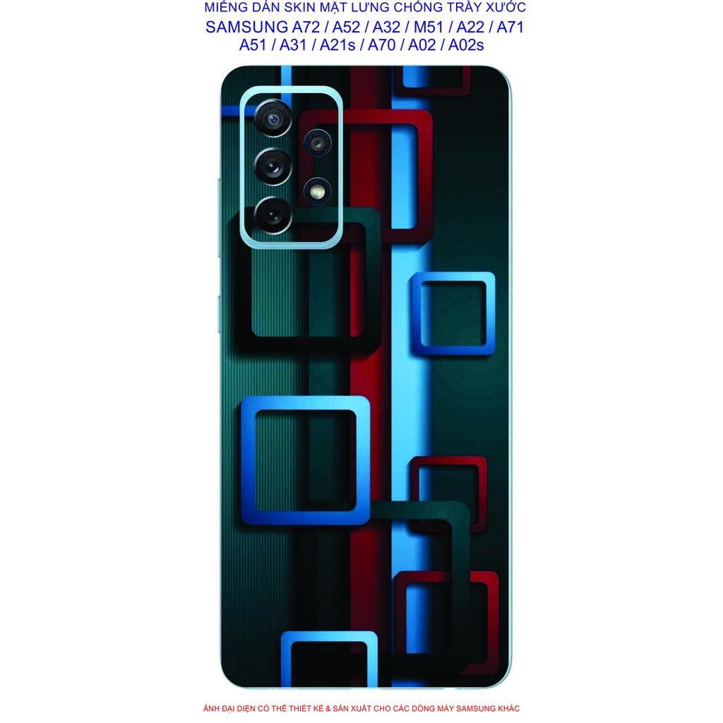 Miếng Dán Skin mặt lưng dành cho SAMSUNG A72 / A52 / A32 / A22 / M51 / A71 / A51 / A31 / A21s / A12 / A02 / A02s chống trầy xước