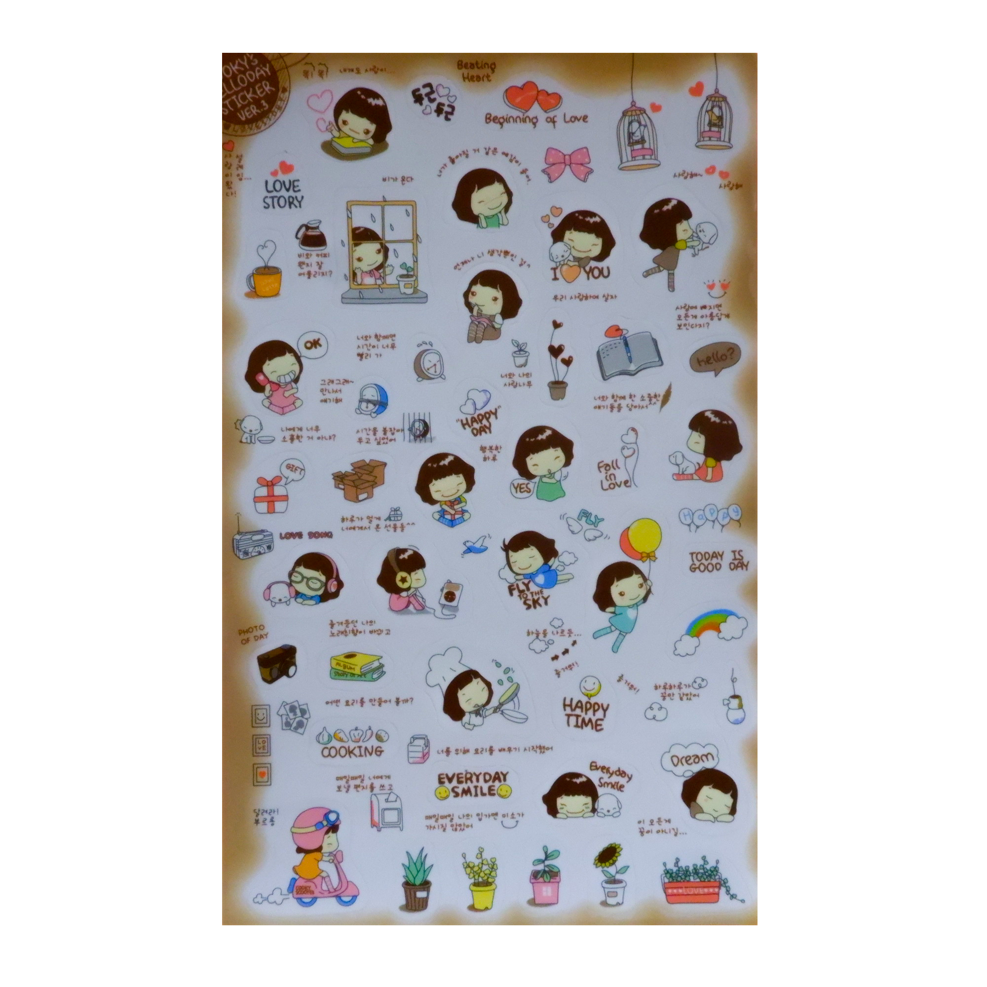 Bộ 5 tấm sticker Cooky's Helloday