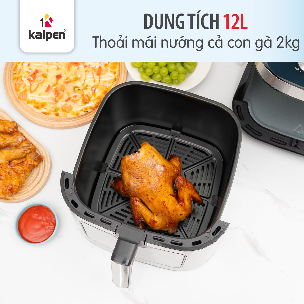 Nồi chiên không dầu Kalpen F2 dung tích 12L, công suất 2000W chuẩn Đức - Hàng chính hãng