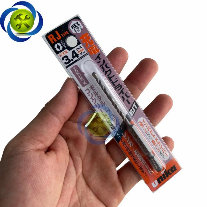 Mũi khoan tường Unika 3.4mm RJ 3.4 x 85 đuôi lục giác