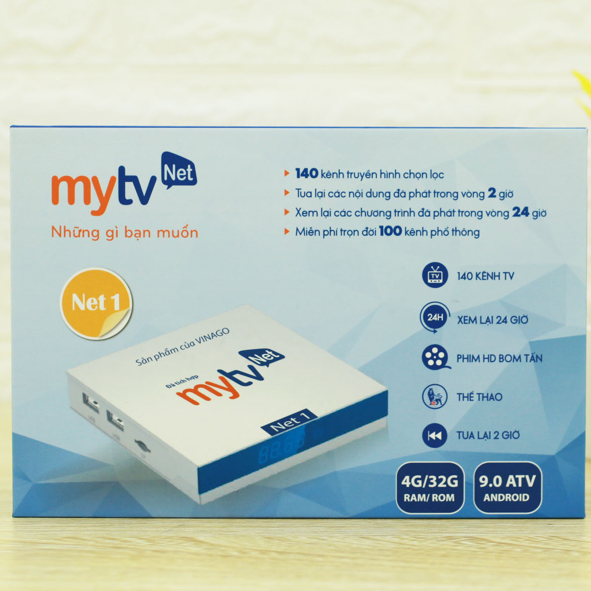 Android MyTV Net 4H Ram 4GB Rom 32GB New 2022 - Tích hợp điều khiển giọng nói, Android 10.0 cấu hình mạnh mẽ - Hàng chính hãng