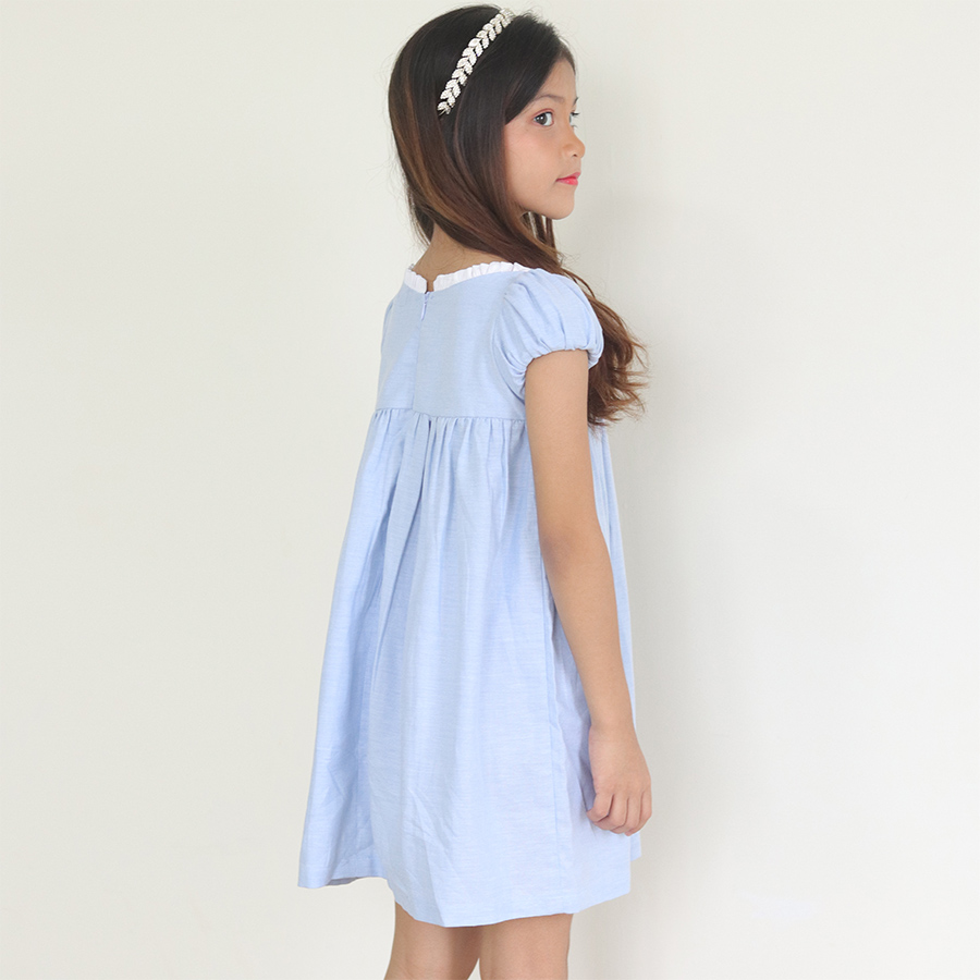 Đầm Bé Gái Kika Mầu Xanh Bèo Cổ Thuyền K127 - Size 120