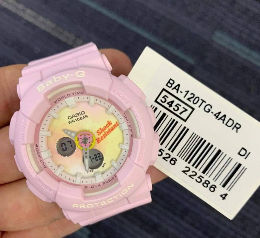 Đồng Hồ Nữ Casio Baby G BA-120TG-4ADR Dây Nhựa Màu Hồng - Summer Gradation Dial - Chống Va Đập