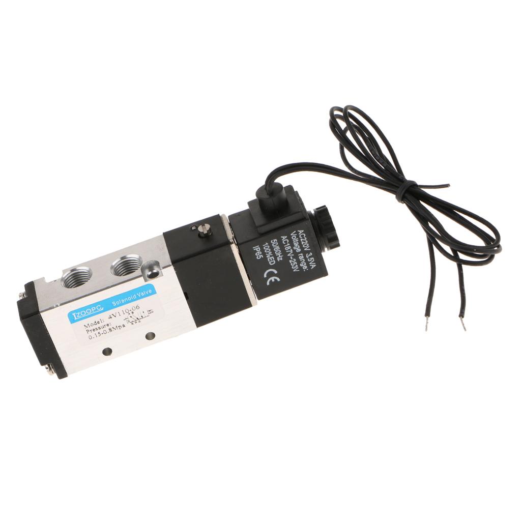 4V220-08 DC220V Van Điện Từ 5 Cổng 2 Vị Trí 5/2 Cách Bằng Khí Nén Không Khí Điều Khiển 1/4 ''Bspt Chống Áp Lực