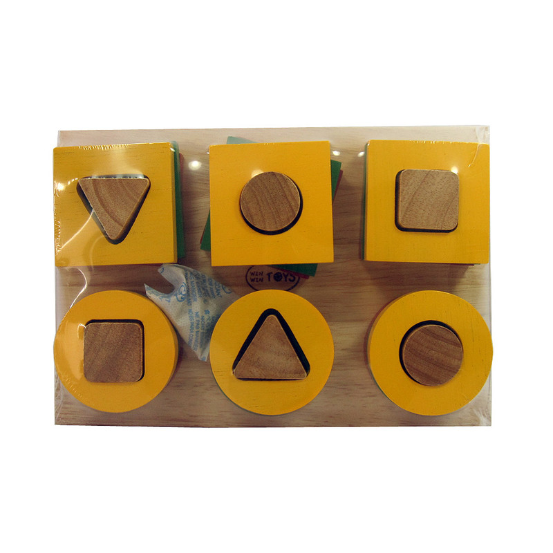 Đồ chơi thả hình hình khối, Bộ xếp 6 cọc - Đồ chơi gỗ Winwintoys
