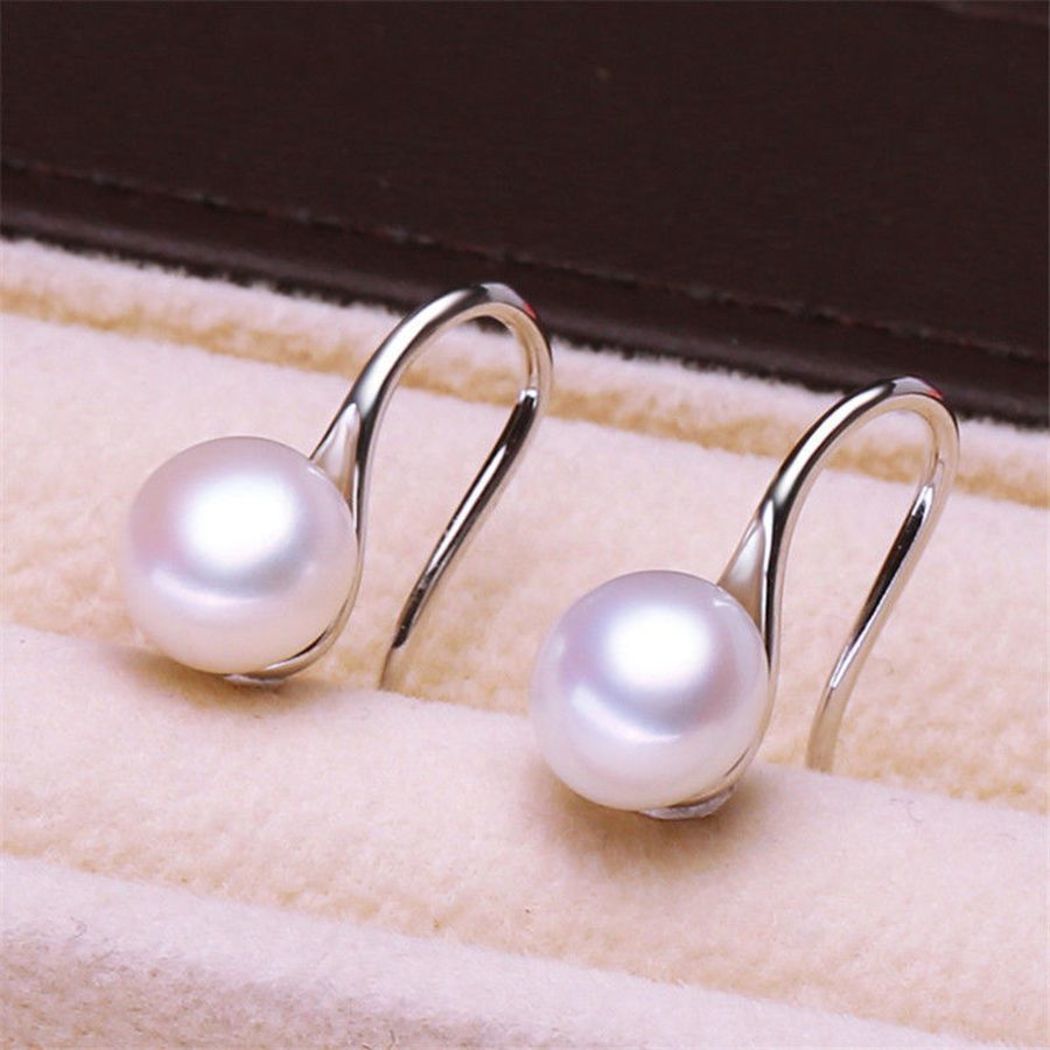 Bông Tai Ngọc Trai Nước Ngọt Thiên Nhiên - Kiểu Móc Hoa - Trang Sức Cô Tấm - SPOOL PEARL (8ly) - CTJ4810