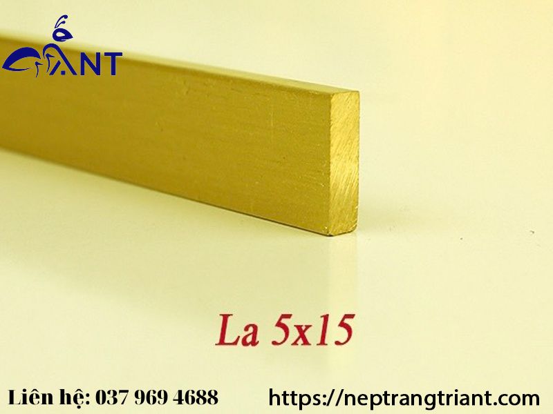 Nẹp đồng la 5x15, nẹp la trang trí, thanh la đồng, thanh dài 3m, có hỗ trợ cắt theo kích thước