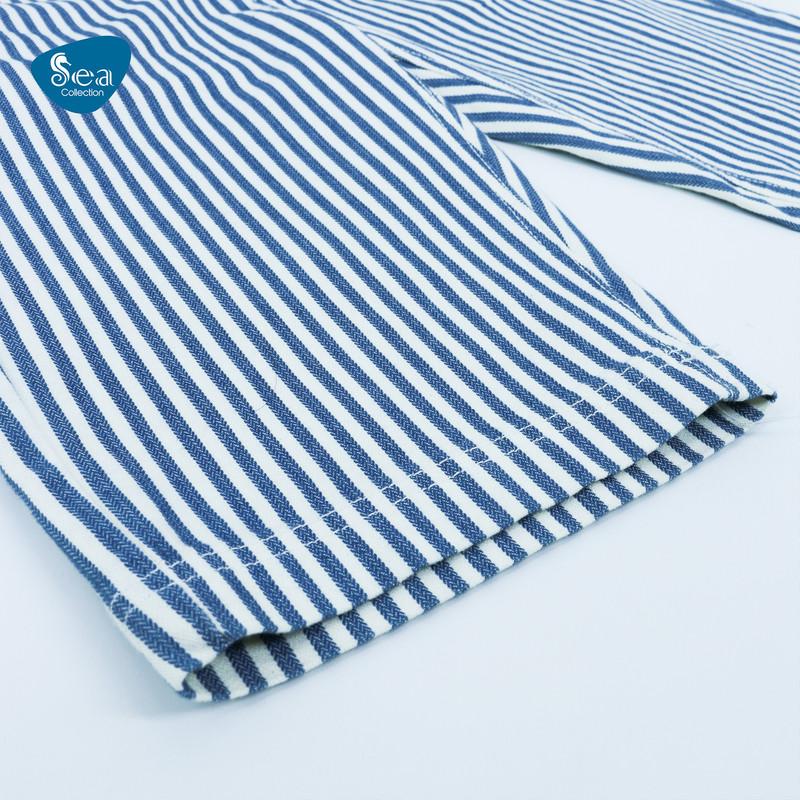 Quần Short Nam Vải Kaki Sọc Xanh Thương Hiệu Cao Cấp Sea Collection