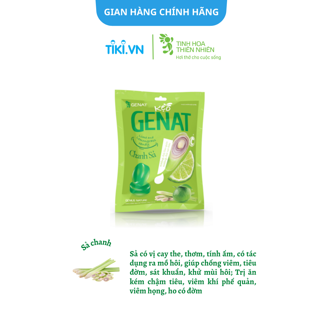 Kẹo ngậm Genat Chanh Sả (Túi 20 viên)