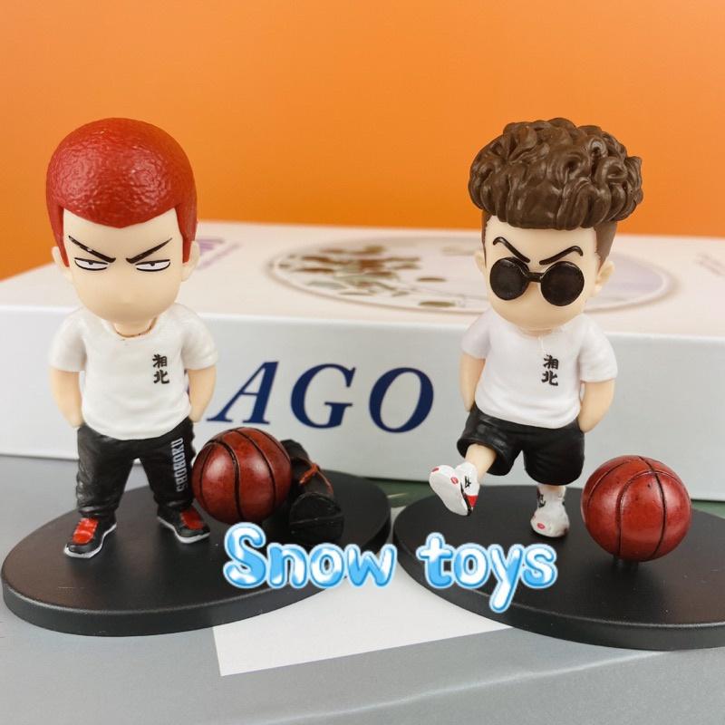 Mô hình Slam Dunk - Set Mô hình bóng rổ Hanamichi Rukawa Takenori Ryota Mitsui Akagi - Team bóng rổ trường Shohoku - 8cm