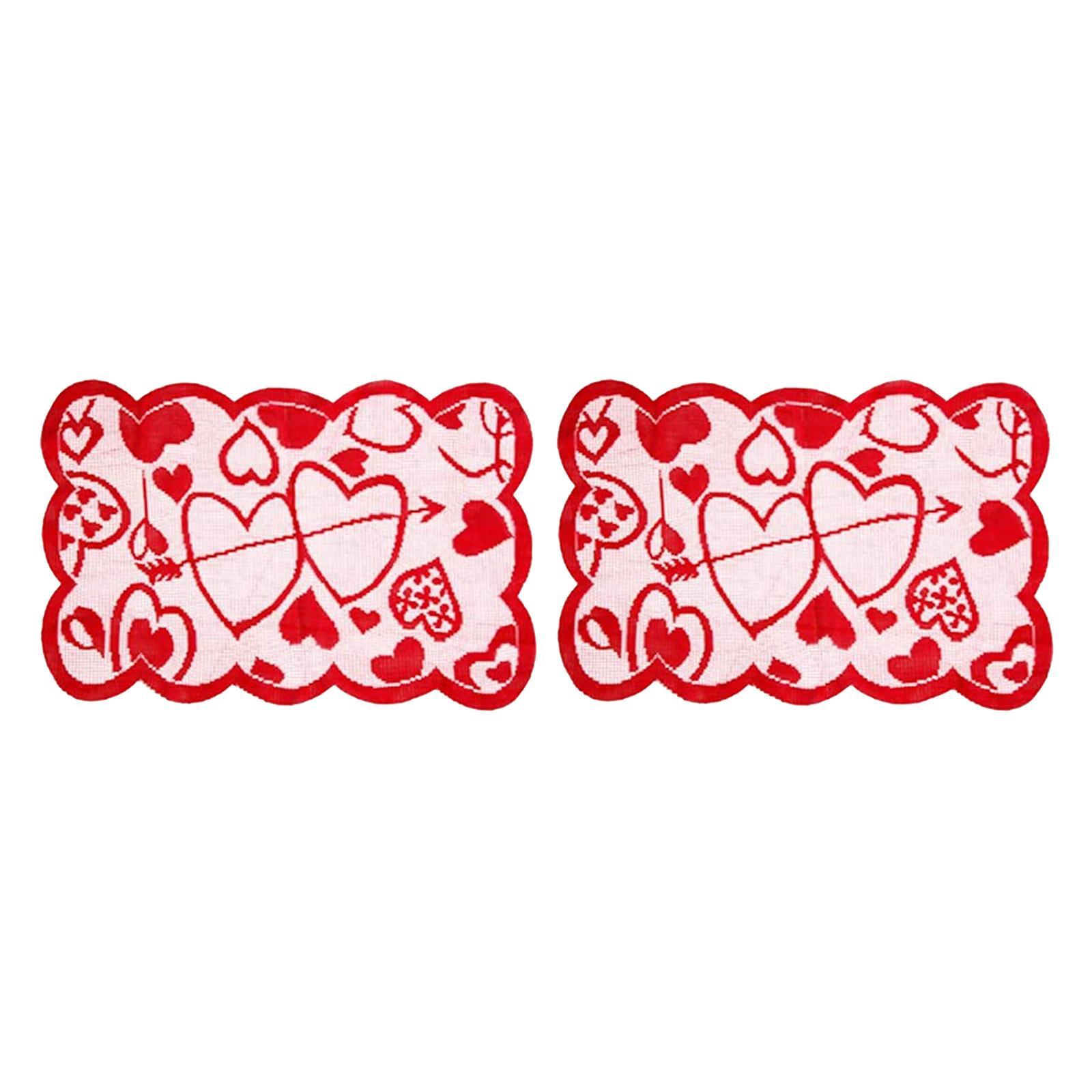 Love Table Runner Red  Decoration Table Placemat