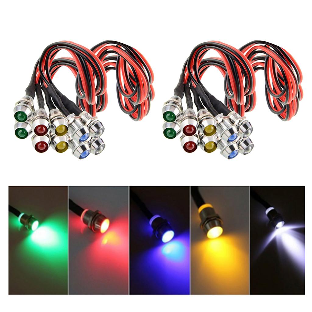 20x LED Indicator Light Bulb 5 Colors Dash Directional Car Motorcycle Boat