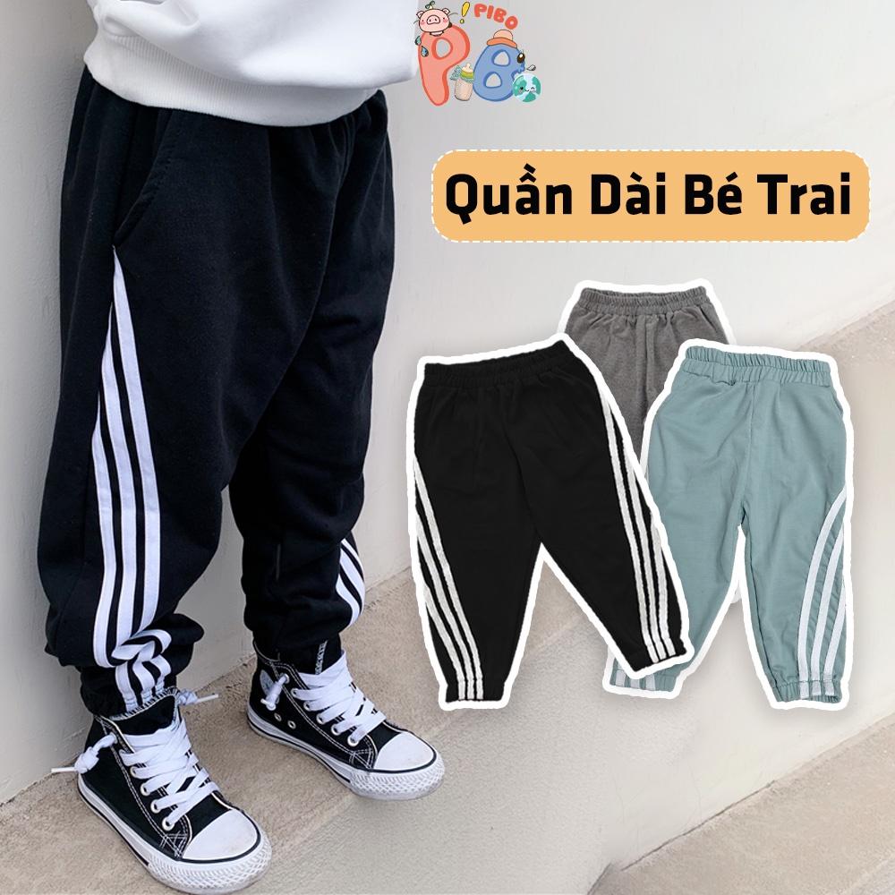 Quần Dài Dáng Thể Thao Babyboo Cho Bé Gái Bé Trai Kẻ Sọc 3 Vạch Mềm Mại, Giữ Ấm Tốt - PiBo