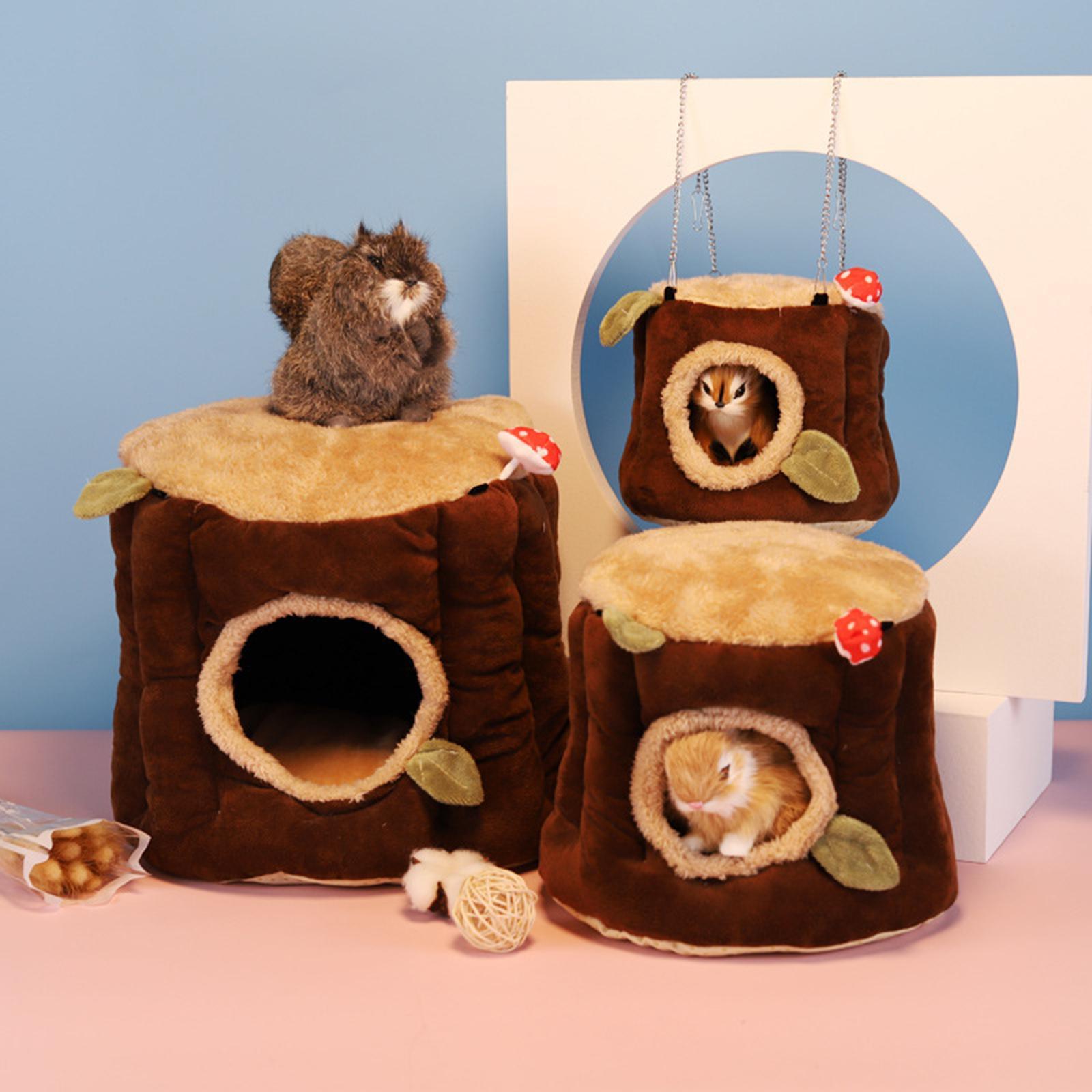 Rat Hamster House Bed Winter Warm Fleece Small Pet Squirrel Chinchilla Rabbit Guinea Bed House Cage Nest Accessories