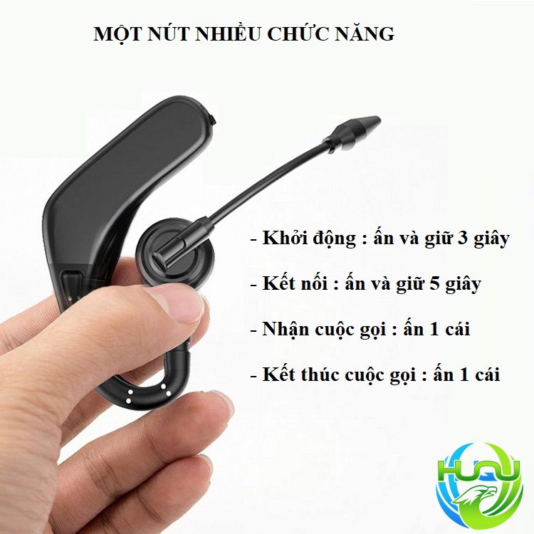 Tai Nghe Tài Xế Huqu M8 – Pin Cực Trâu, Có Pin Dự Trữ - Hàng Chính Hãng