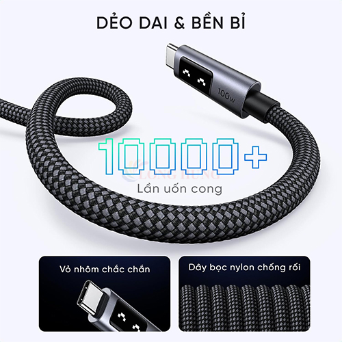 Cáp USB Type-C to Type-C Ugreen Uno PD Fast Charging L509 0.5m/1m/2m/3m - Hàng chính hãng