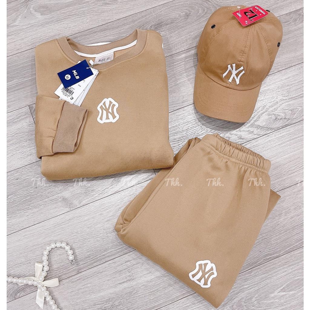 Combo 3 món Bộ nỉ nâu NY kèm mũ siêu xinh- Hinhin