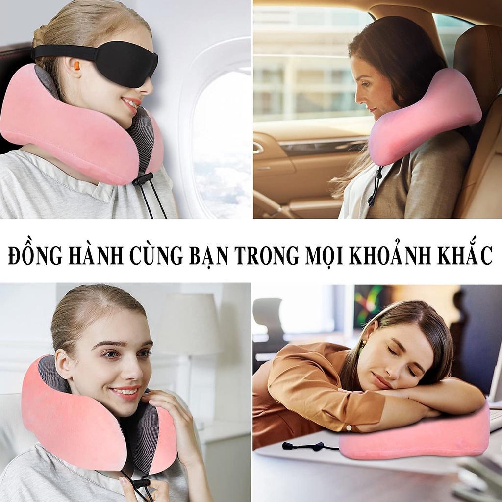 Gối Ngủ Văn Phòng Du Lịch Chữ U Tặng Kèm Bịt Mắt, Bịt Tai Chống Mỏi Chất Liệu Memory Foam - Hãng dododios