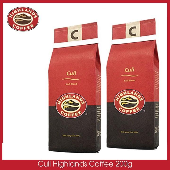 Combo 2 gói Cà phê Rang xay Culi Highland Coffee 200g