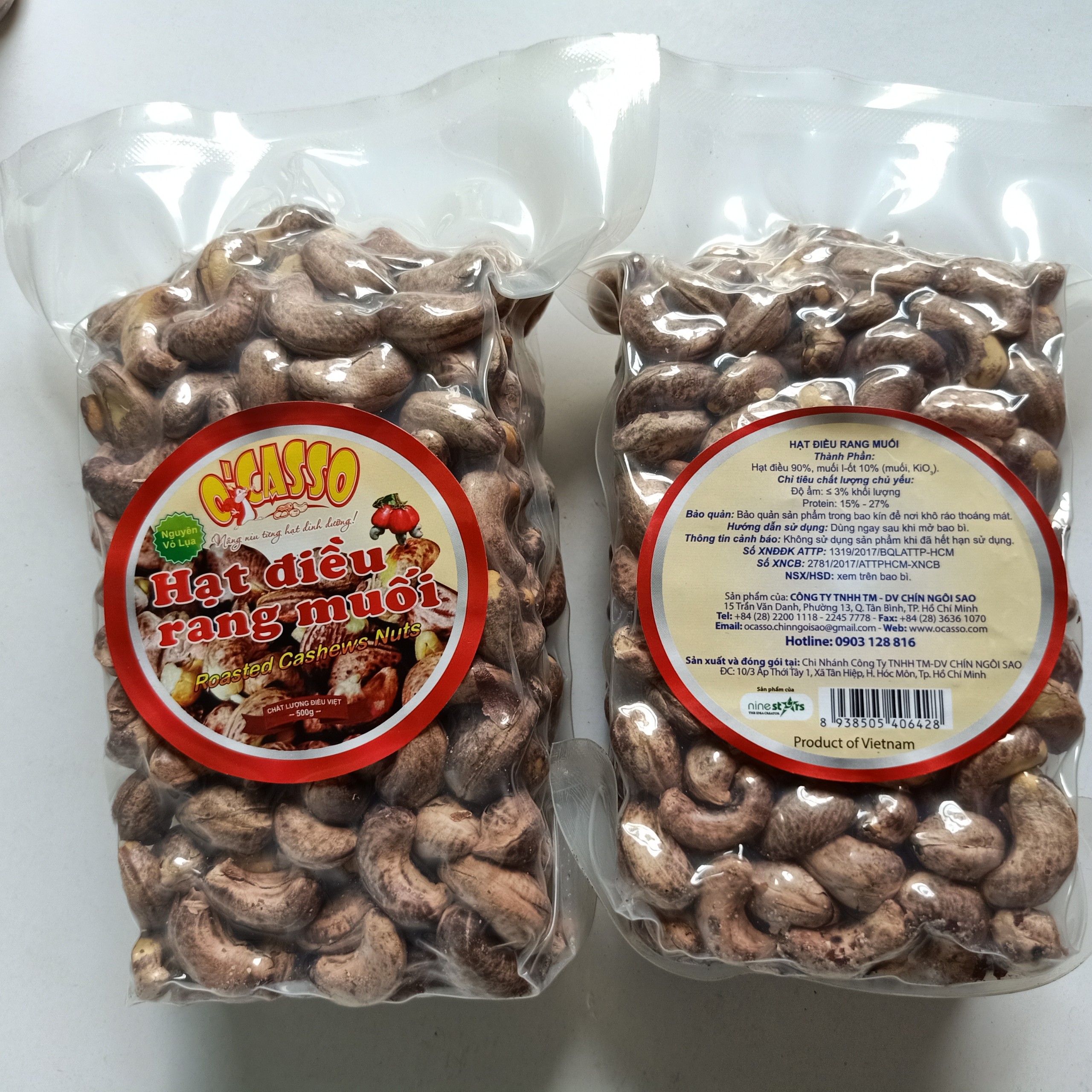 1Kg Hạt Điều Rang Muối Vỏ Lụa Loại A O'Casso