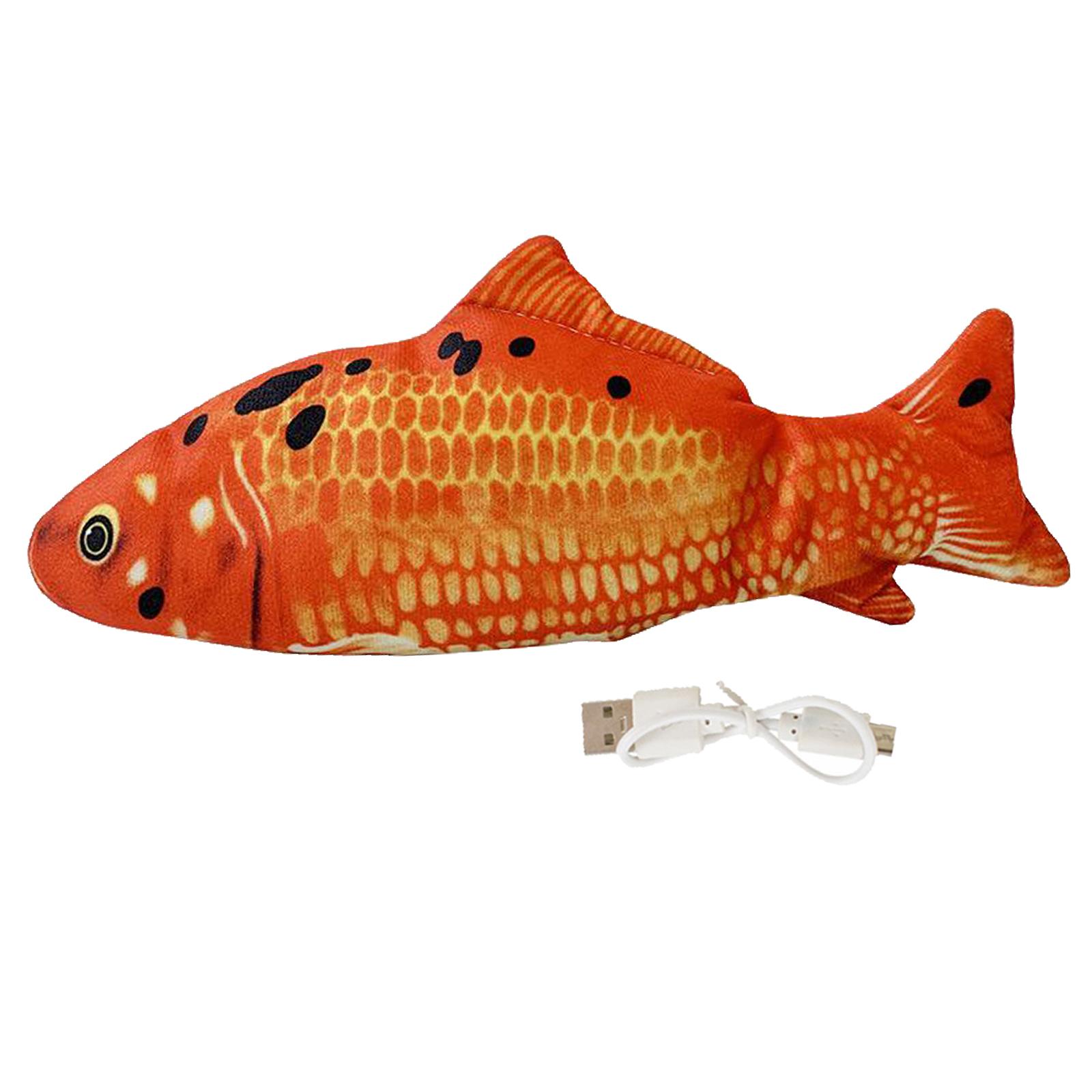Fish Electric Interactive Pet Cat Kitty Wagging Catnip Toy Grass Carp