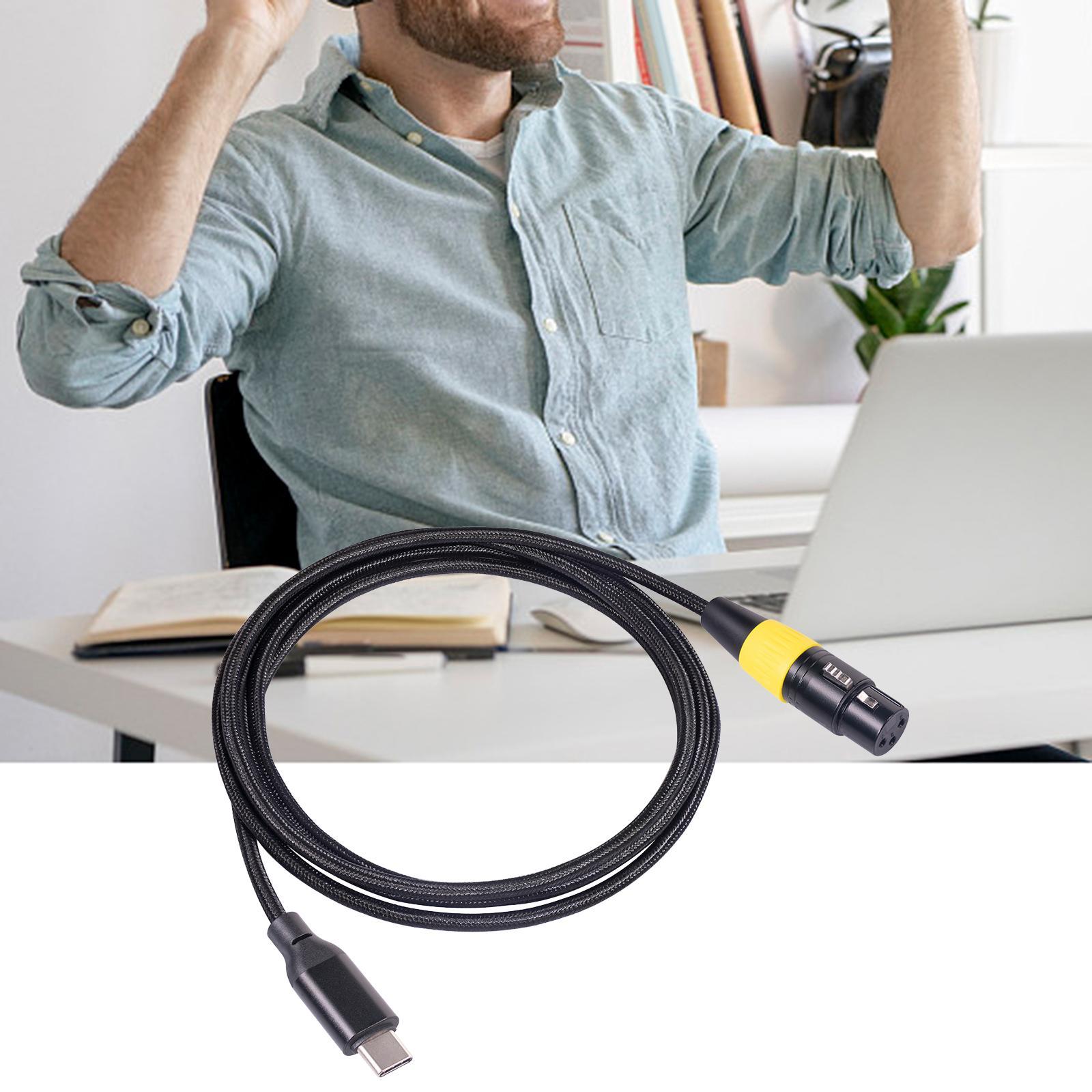 Multipurpose XLR Female to USB Microphone Cable for Music Recording