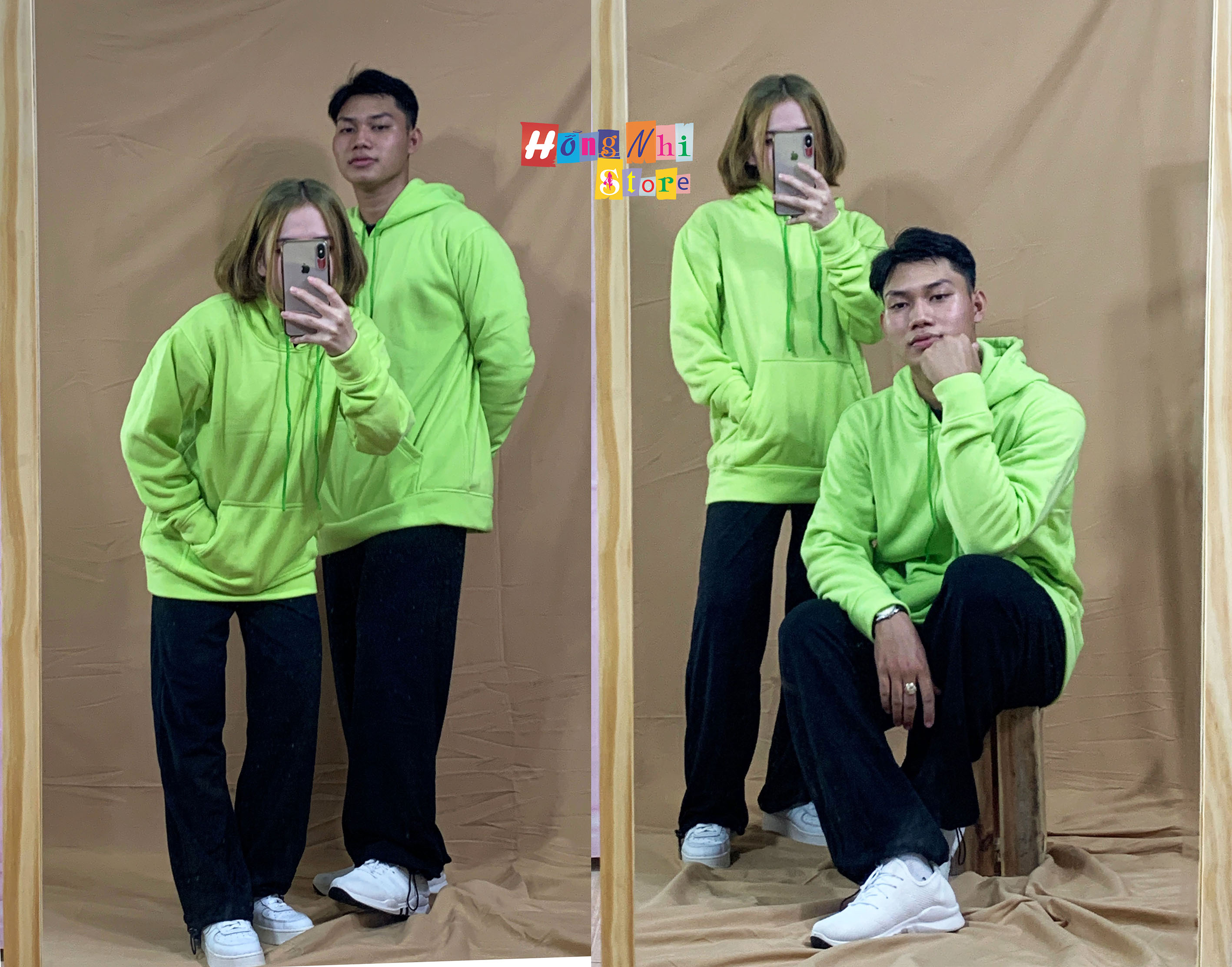 Áo Hoodie Trơn Màu Xanh Chuối Cao Cấp Dáng Rộng Unisex Nam Nữ Mặc Được - MM