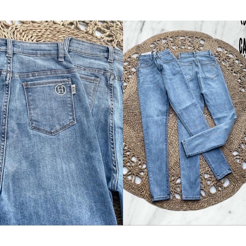 Quần jean ôm cạp siêu cao jean mềm co dãn QC l1