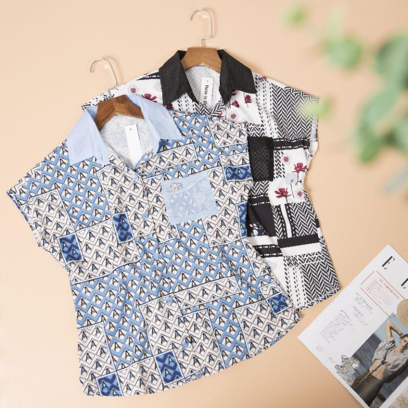 ÁO SƠ MI NỮ LỤA PHỐI TÚI LƯỚI CỰC SANG CHẢNH KRISTINE AM08
