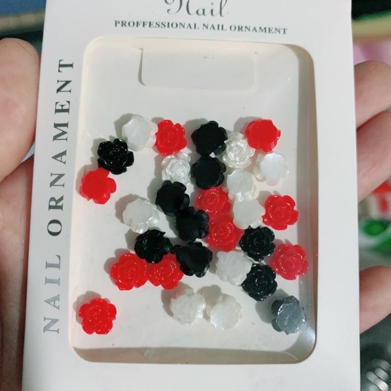Phụ kiện gắn móng, charm hoa hồng