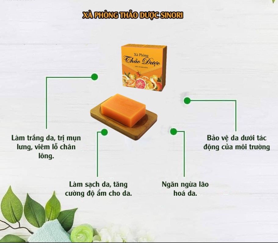 Xà Phòng Tắm (Xà Bông) Thảo Dược SINORI 65g