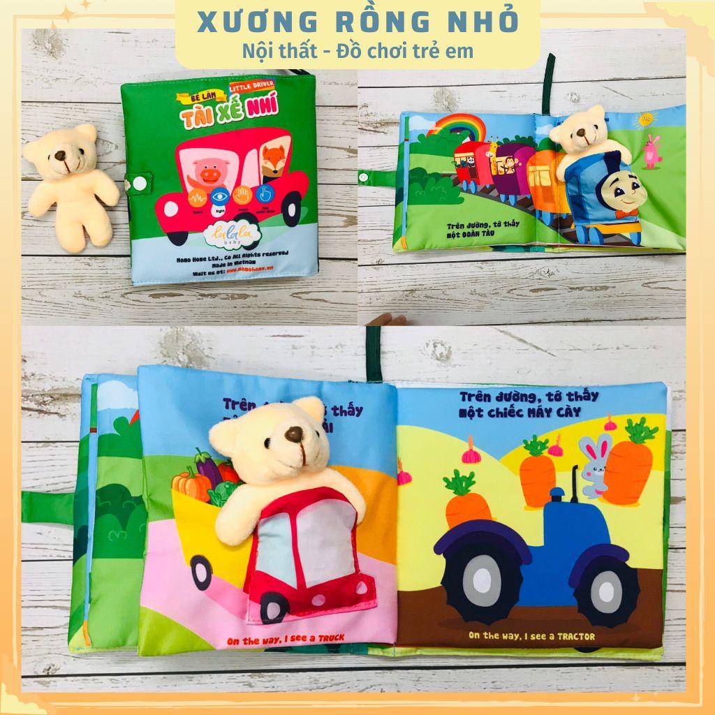 Trọn bộ 6 cuốn sách vải cho bé sơ sinh 0 - 4 tuổi Lalala Baby - sách vải an toàn cho bé tương tác - Xương Rồng Nhỏ