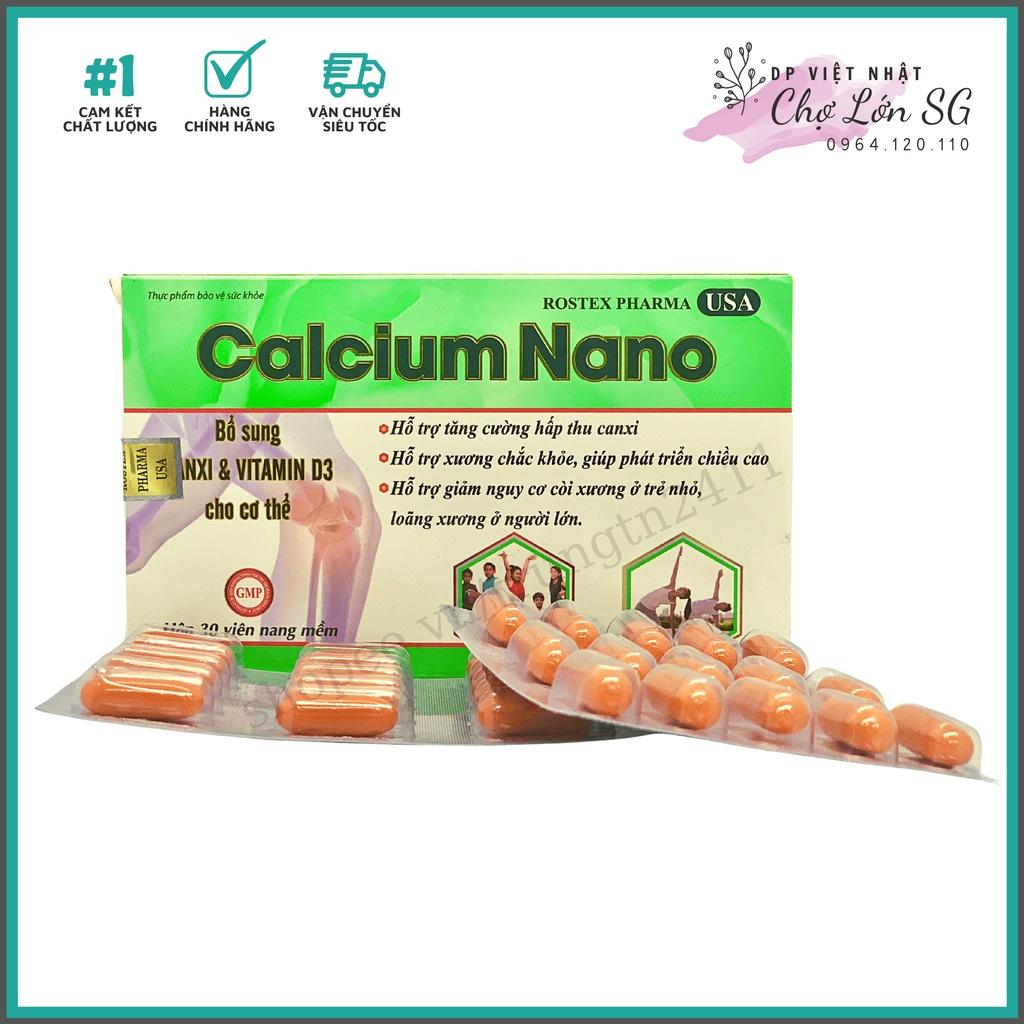 Viên uống CALCIUM NANO bổ sung canxi D3 giúp tăng chiều cao, chắc xương (XANH LÁ CÂY) – Hộp 30 viên