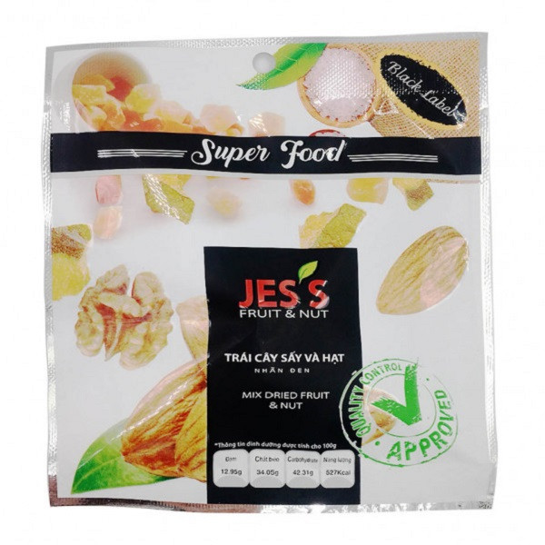 Combo 5 gói Mix trái cây sấy và hạt nhãn đen 20g