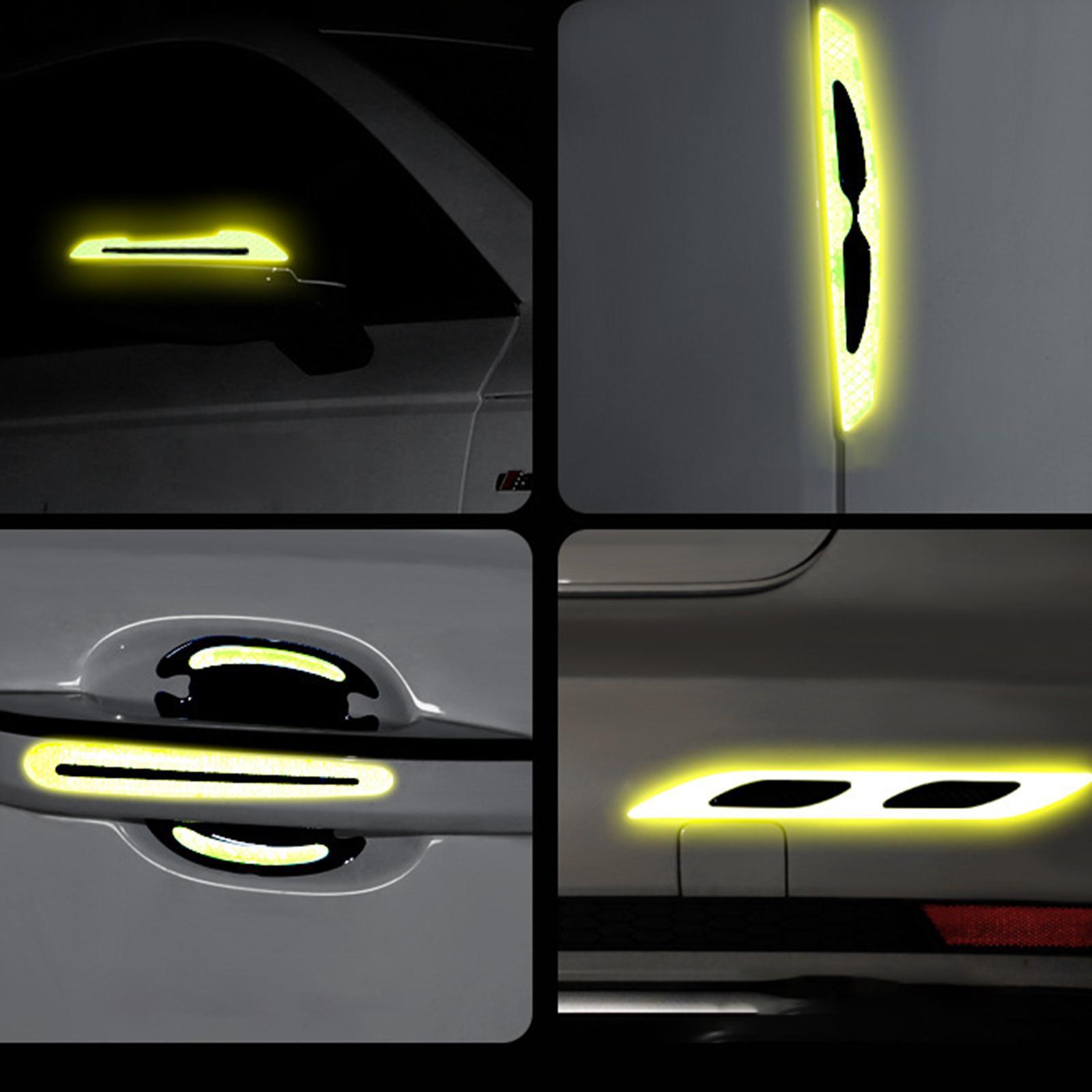 8 Pieces Universal Car Door Handle Scratch Protector Reflector Stickers
