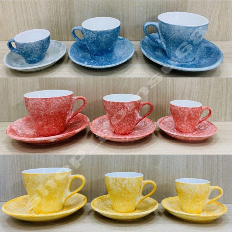 Bộ cốc tách cafe dáng Italia men vân đá độc lạ đủ màu đủ dung tích Gốm sứ bát tràng