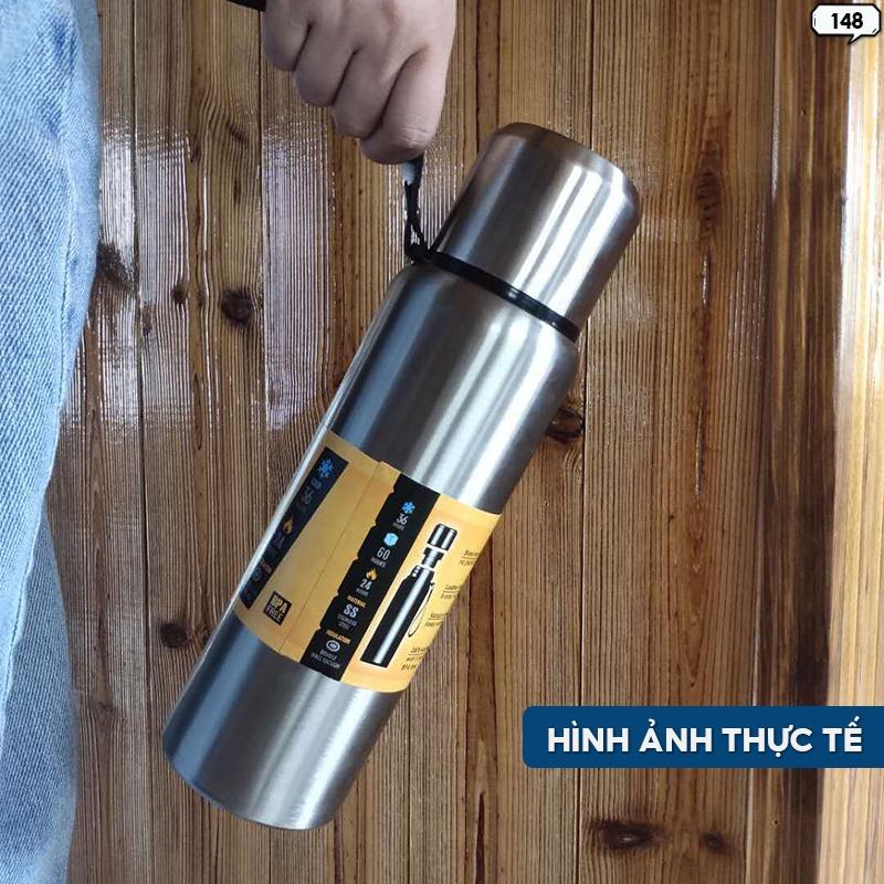 Bình Giữ Nhiệt 2 Lớp Vỏ Nhựa Dã Ngoại Có Quai Xách Tiện Lợi Dung Tích 500ml Nhiều Màu 148