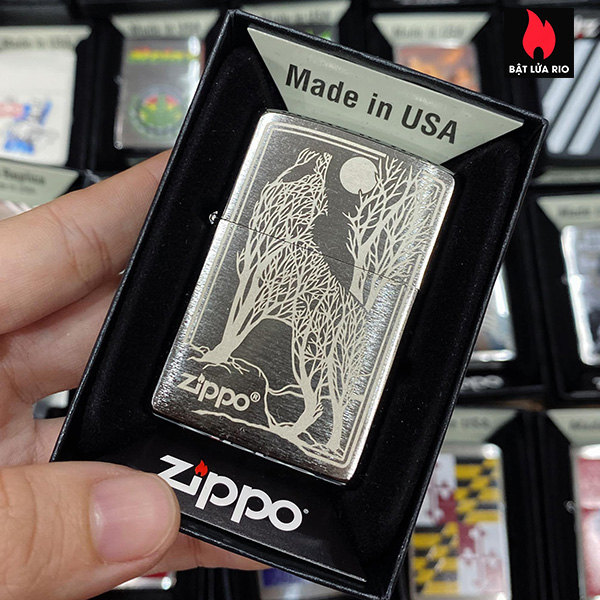 Bật Lửa Zippo 200 Wolf Of Trees Design