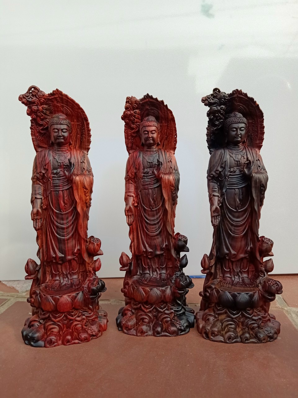 Tượng phật adi đà tọa sơn bằng gỗ trắc kt cao 30×9×10cm