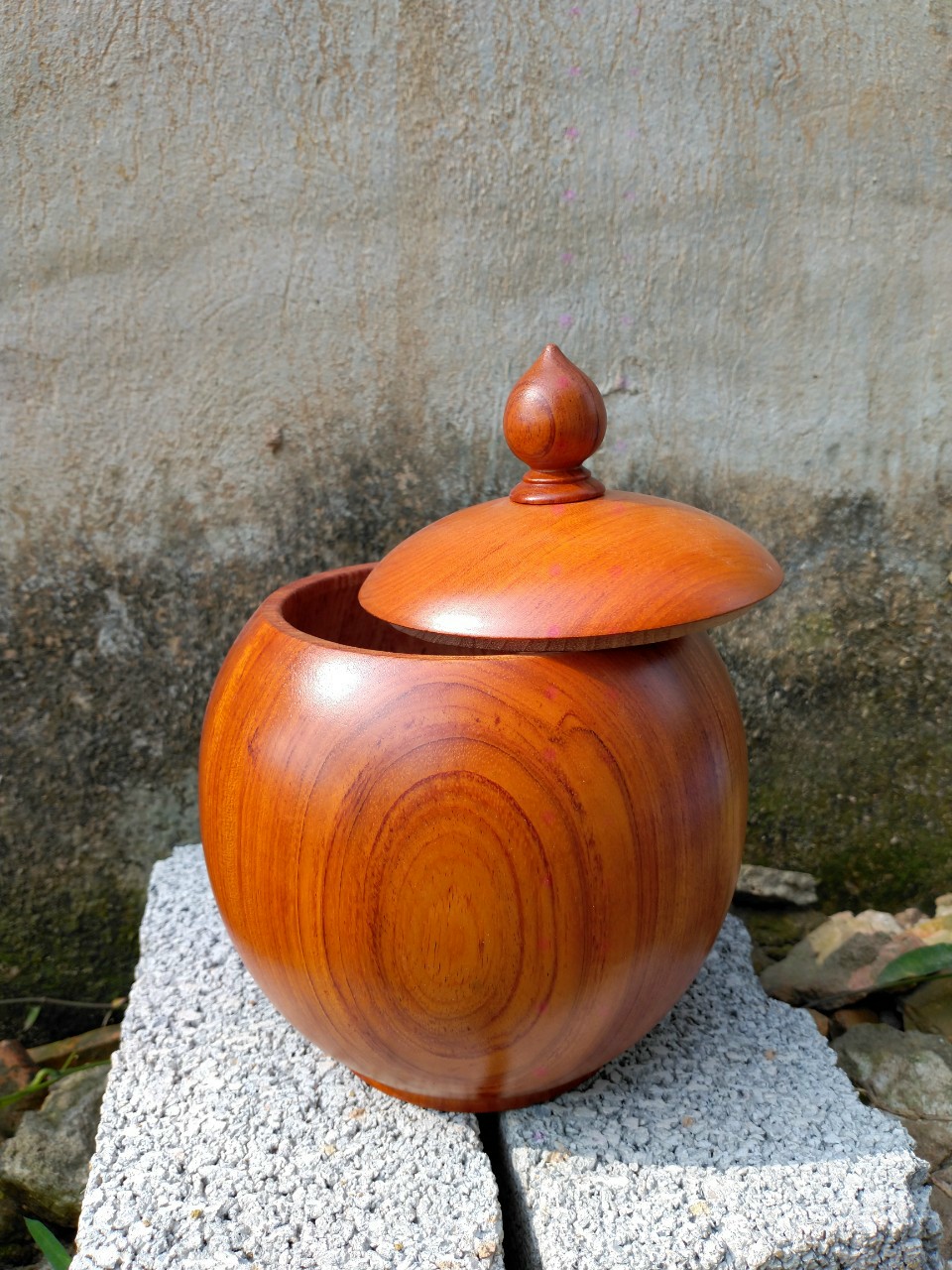 Bình phú quý tài lộc bằng gỗ hương đá kt 15×15×15cm