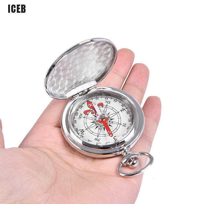 iceb Pocket Watch Flip Compass Portable Hiking Navigation Compass Compass Keychain
