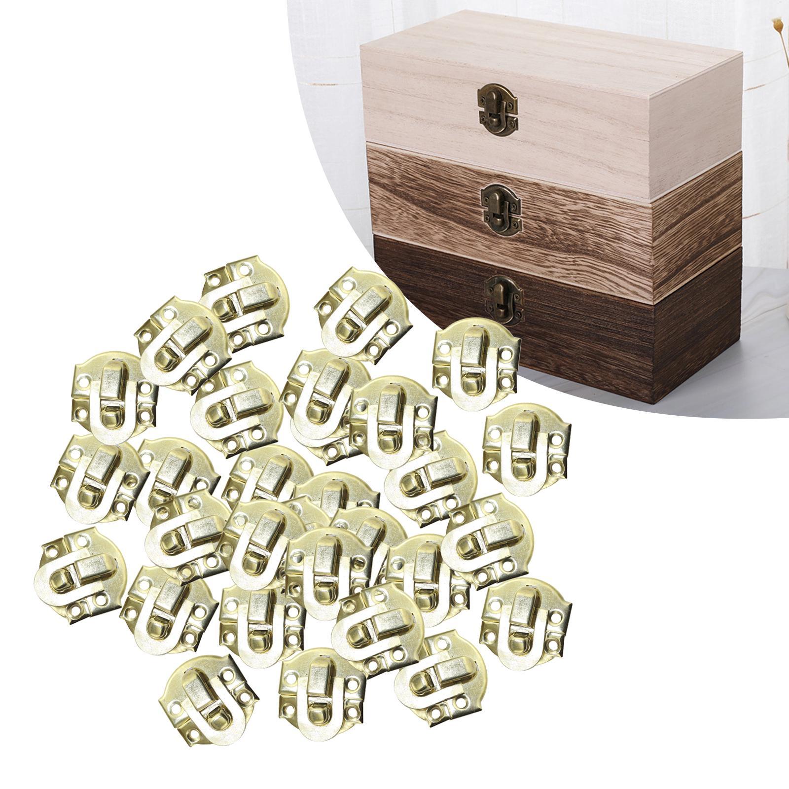 50Pcs Smooth Wooden Box Catch latches, Hasp Locks Accessories Hardware Decoration Buckles for Jewelry Boxes, , Drawer, Cabinet