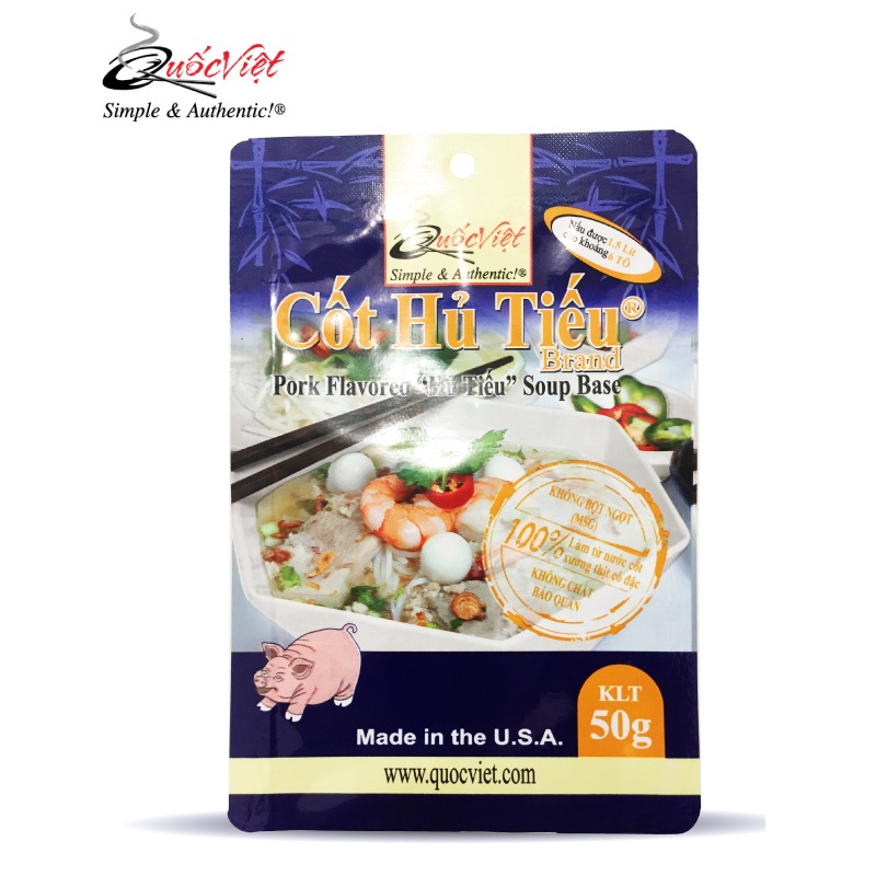 GIA VỊ NẤU CốtHủ Tiếu Quốc Việt Foods 50g-Gia vị hoàn chỉnh nhập khẩu