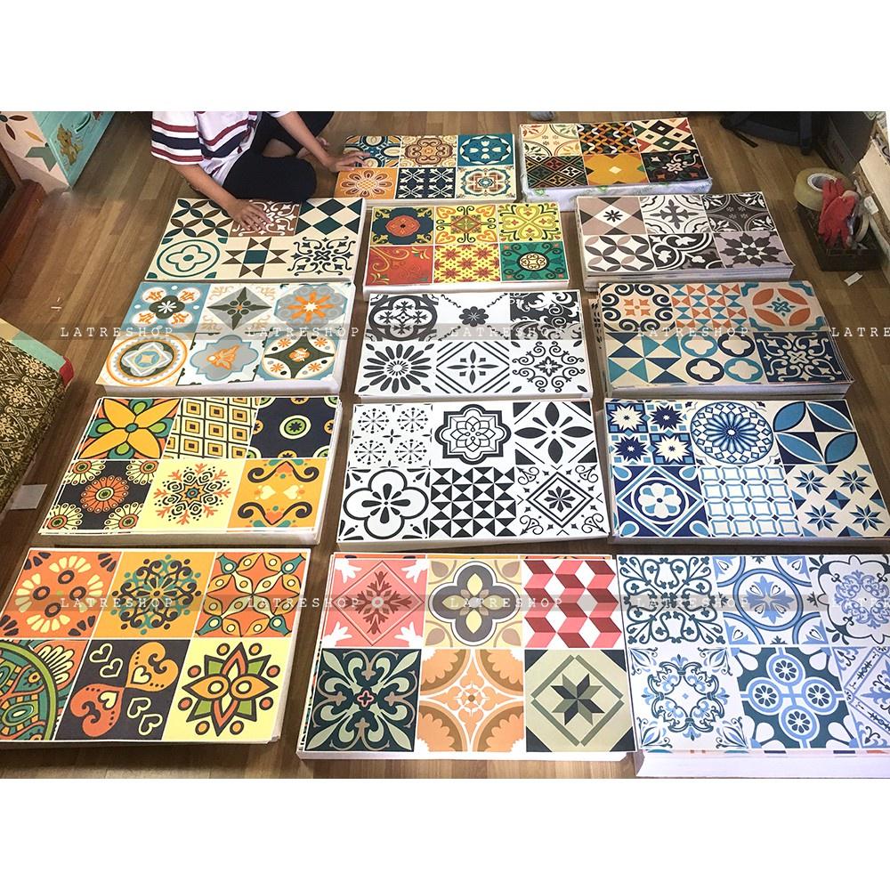 Đề can gạch bông dán bếp tường dán nhà tắm decor chịu nhiệt dễ lau chùi đề can loại 1- mẫu34 0034